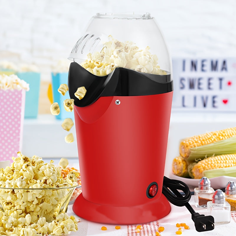 Máquina de palomitas de maíz eléctrica, estilo clásico americano, 110V-130V enchufe estadounidense, palomero de palomitas de maíz fácil de usar para el hogar, material PP duradero, no requiere batería