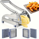 Cortador de frutas y verduras de acero inoxidable, cortador de papas, fabricante de patatas fritas, cortador de papas para papas, zanahorias, pepinos - Herramienta de preparación de alimentos duradera y fácil de limpiar