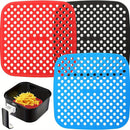 3 Piezas de Tapetes de Silicona para Freidora de Aire, Antideslizantes y Resistentes al Calor hasta 230°C - Soporte Multi-Tamaño y Protector de Encimera para Ninja/Philips/Cosori (Apto para Lavavajillas)