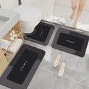 3 piezas de tapetes antideslizantes de tierra de diatomeas "HOME" para baño - Suaves, de secado rápido, absorbentes, para baño, dormitorio, cocina, lavandería - Lavables a máquina, sin olor, tapete moderno y duradero para piso de baño