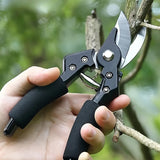 Tijeras de poda para árboles frutales de alta resistencia con mango ergonómico - Hojas de acero inoxidable de alta resistencia, filos de corte afilados para jardín y paisajismo, construcción duradera para uso profesional y doméstico, tijeras de poda para