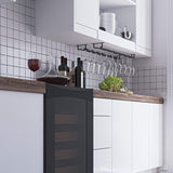 4-Pack de estantes de vino de hierro, acabado barnizado, estante colgante multipropósito para cocina, bar en casa y almacenamiento de gabinete de vino