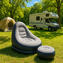 Silla de sol inflable con taburete - Plegable, portátil, de alta calidad, fácil de instalar, diseño modular, material duradero para sala de estar, camping, oficina (sin inflador incluido), equipo de ocio cómodo