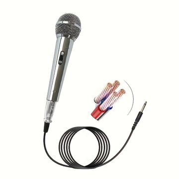 Microfono condensador portátil, micrófono profesional con cable, dinámico y conexión de 6.35 mm, tacto suave, alimentación DC, ideal para escenario, canto, transmisión en vivo, videoconferencias y karaoke - no requiere baterías