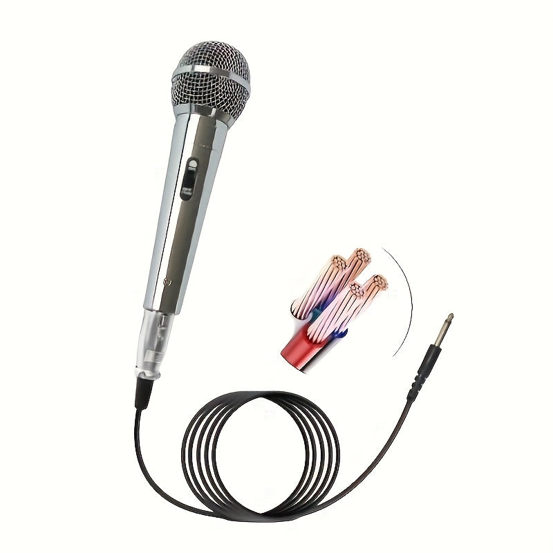 Microfono condensador portátil, micrófono profesional con cable, dinámico y conexión de 6.35 mm, tacto suave, alimentación DC, ideal para escenario, canto, transmisión en vivo, videoconferencias y karaoke - no requiere baterías