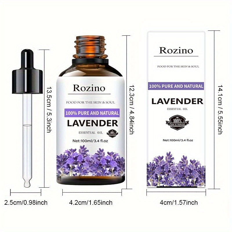 Aceite esencial de lavanda: 100% puro, ideal para masajes, baño, cuidado de la piel, rostro, cuerpo, uñas, cabello y pestañas
