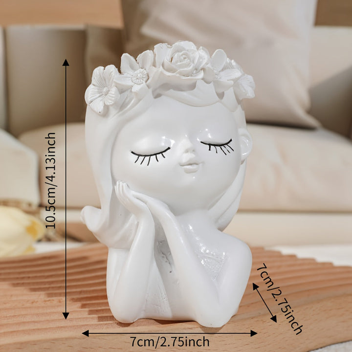 Florero de resina elegante clásico con diseño geométrico, jarrón pedestal de temática global para decoración del hogar