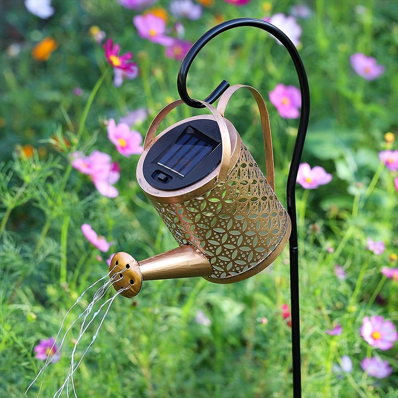 Regaderas Solares para Caminos - Decoración de Jardín con Gancho Colgante - Lámpara Desmontable y Eficiente en Energía Solar con Pantalla Plástica - Ideal para Patio, Césped, Senderos y Decoración Festiva, Uso Todo el Año