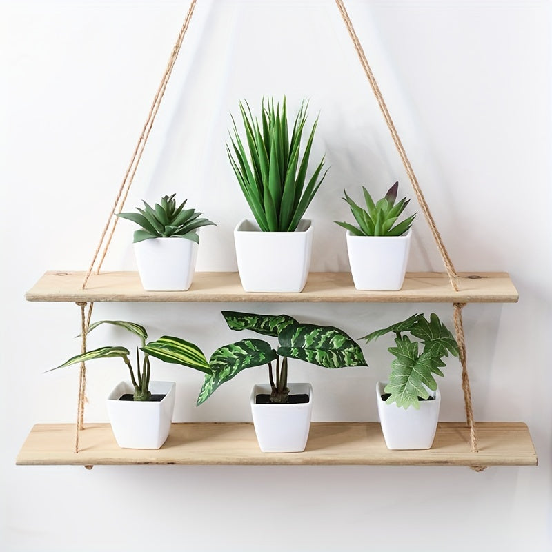1set 6pcs-Combinación de Plantas Simuladas Suculentas Artificiales Planta Verde Bonsái Decoración de Interior Adorno de Escritorio de Oficina Estilo Nórdico Decoraciones de Plantas en Maceta Pequeñas Simuladas