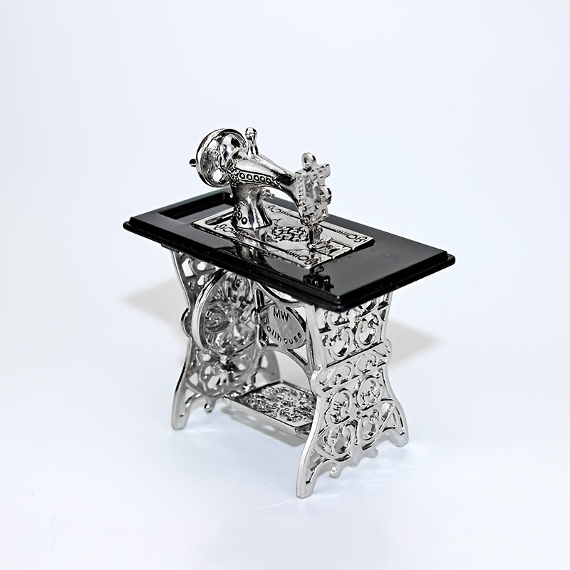 1pc Adorno Vintage de Mini Máquina de Coser de Metal, Coleccionable Decorativo para Uso Interior y Exterior, Creativo, Adornos de Colección
