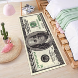 Alfombra de Diseño Creativo de Billete de $100 Antideslizante - Perfecta para Dormitorio, Cocina, Lavandería y Decoración de Pasillo | Alfombra de Poliéster Lavable a Máquina con Base Antideslizante | Ideal para Halloween, Navidad, Pascua, Acción de Grac