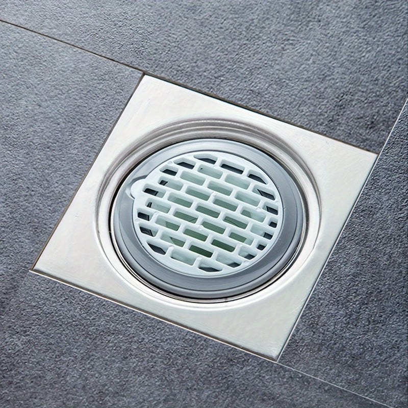 Válvula de drenaje para ducha y bañera, diseño en rejilla, plástico blanco, antiolores, impermeable, fácil de limpiar, ajuste seguro, a prueba de insectos | Accesorio elegante para baño | Material fácil de limpiar