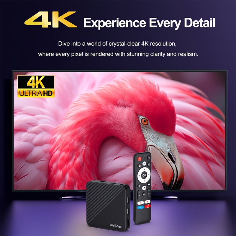 Huawei H96 MAX H313 Smart TV Box Android 14 Reproductor Multimedia con 4K@60fps, LAN de 100m, WiFi6, BT5.0, Asistente de Google,