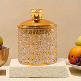 Juego de Tarros Sellados para Granos y Cereales, Envases Herméticos de PET Aroma a Dátiles del Medio Oriente con Tono Dorado Perla, Coloridos Recipientes Sellables - Set de Tres Piezas Ideal para Decoración en Cocina o Encimera