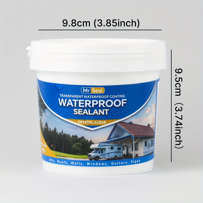 Sellador transparente y impermeable - 500g, sellador transparente para ventanas y techos de vehículos, automóviles, azulejos, pisos, paredes y techos - Duradero, de larga duración y resistente al clima, sella para vehículos, mejoras interiores de RV, vis