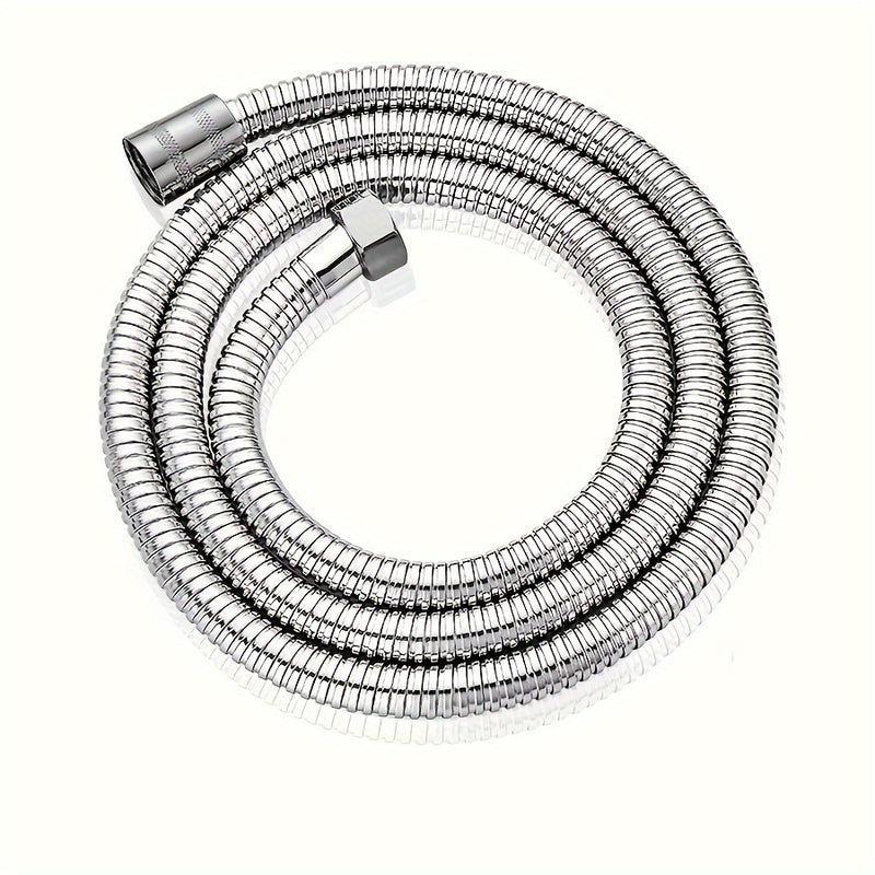 1pc Manguera de Ducha de Acero Inoxidable Flexible - 1.5m/2m/3m, a Prueba de Explosiones con Acabado Metálico Electrochapado, Instalación Fácil en Pared, Forma Redonda - Perfecta para Cabezales de Chorro de Lluvia, Rociador de Ducha