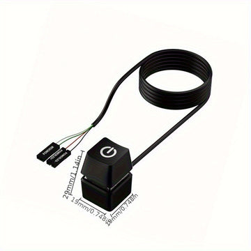 LDPCSJ Cable de Extensión Azul LED 1.8m para Encendido/Apagado de Placa Base PC, Interruptor Externo para Escritorio en Casa u Oficina
