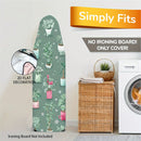 Fundas Lavables para Tabla de Planchar con Plantas Verdes - Sin Necesidad de Tabla, Ajusta a la Mayoría de Tablas Estándar, Decoración para Lavandería, Accesorios Fáciles de Instalar (Diseño Plano 2D), Organización del Hogar, Patrón Vibrante, Tela Durade