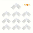 Conjunto de 5/10 piezas de Tiras LED sin Soldadura con Conector de Presión para Esquinas, Convertidor de Luz Monocromática Tipo Cinturón LT