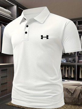 Camiseta cómoda para hombre con estampado doble C reverso, transpirable, casual