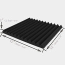Conjunto de 48 Cuñas Acordeónicas Negras y Moradas - Paneles de Pared Insonorizantes de 30.48cm x 30.48cm x 2.54cm para Grabación en Estudio, Reducción de Ruido e Isolamiento de Instrumentos Musicales (24 Negros + 24 Morados), Configuración de Aislamient