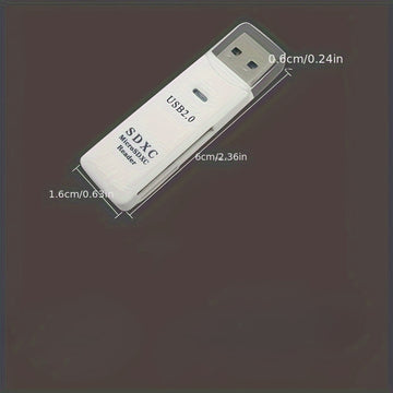 Lector de Tarjetas USB 2.0 de Doble Ranura para SD/TF - Diseño Compacto y de Alta Velocidad, Compatible con Portátiles, Tabletas, Cámaras y Múltiples Dispositivos, Leedor de Tarjetas Versátil | Accesorio Moderno | Construcción Duradera
