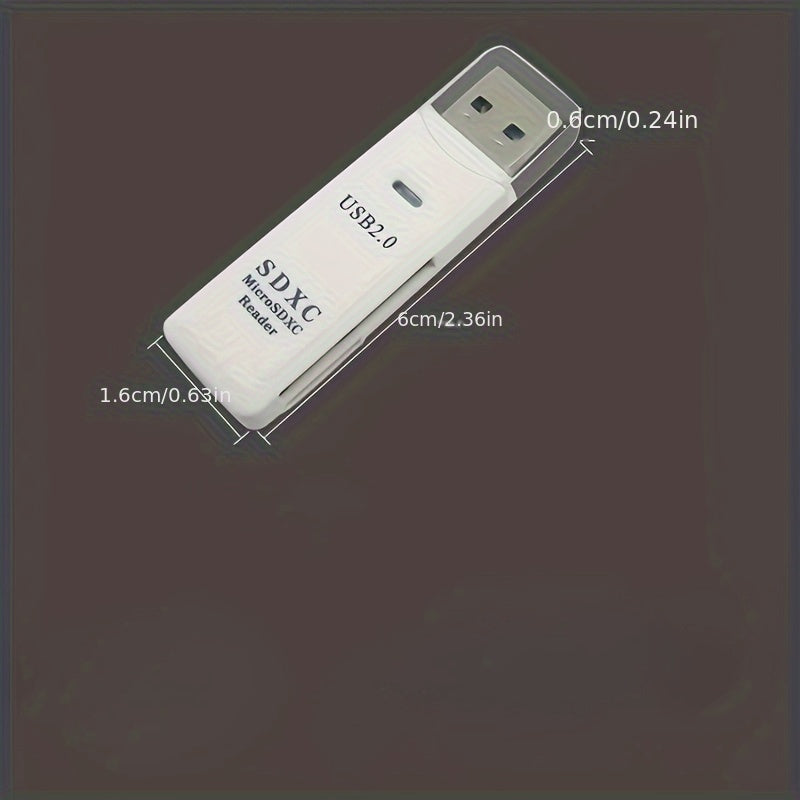 Lector de Tarjetas USB 2.0 de Doble Ranura para SD/TF - Diseño Compacto y de Alta Velocidad, Compatible con Portátiles, Tabletas, Cámaras y Múltiples Dispositivos, Leedor de Tarjetas Versátil | Accesorio Moderno | Construcción Duradera