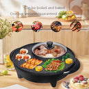 Versátil 2-en-1 Olla Eléctrica y Sartén para Parrilla - Sin Humo, Antiadherente de Aluminio, Bandeja para Barbacoa y Horneado de Doble Propósito, Enchufe US de 110-130V para Cocinar en Casa