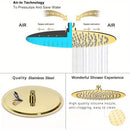 1pc Cabezal de Ducha Redondo Dorado, 25.4 cm Diseño Ultrafino - Cabezal de Ducha que Aumenta la Presión, Cabezal de Ducha Increíble, Cabezal de Ducha de Lluvia de Acero Inoxidable de Alta Presión y Alto Flujo, Accesorios de Baño Magníficos
