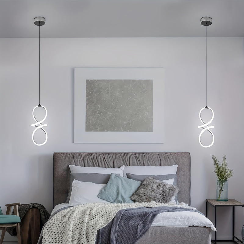 Lámpara colgante LED moderna, adecuada para islas de cocina, juego de 1 pieza, lámpara colgante cromada, altura ajustable, luz colgante semienterrada ahorradora de energía, con control por botón, pantalla de lámpara cercana al techo no removible de alumi