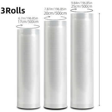 Bolsas de sellado al vacío Agashe Paquete de 3 - Material PE+PA sin BPA, Tamaños diversos para uso en la cocina doméstica - Bolsas de sellado duraderas de un solo uso para una frescura prolongada, Ideales para congelar, Sous Vide y preparación de comidas