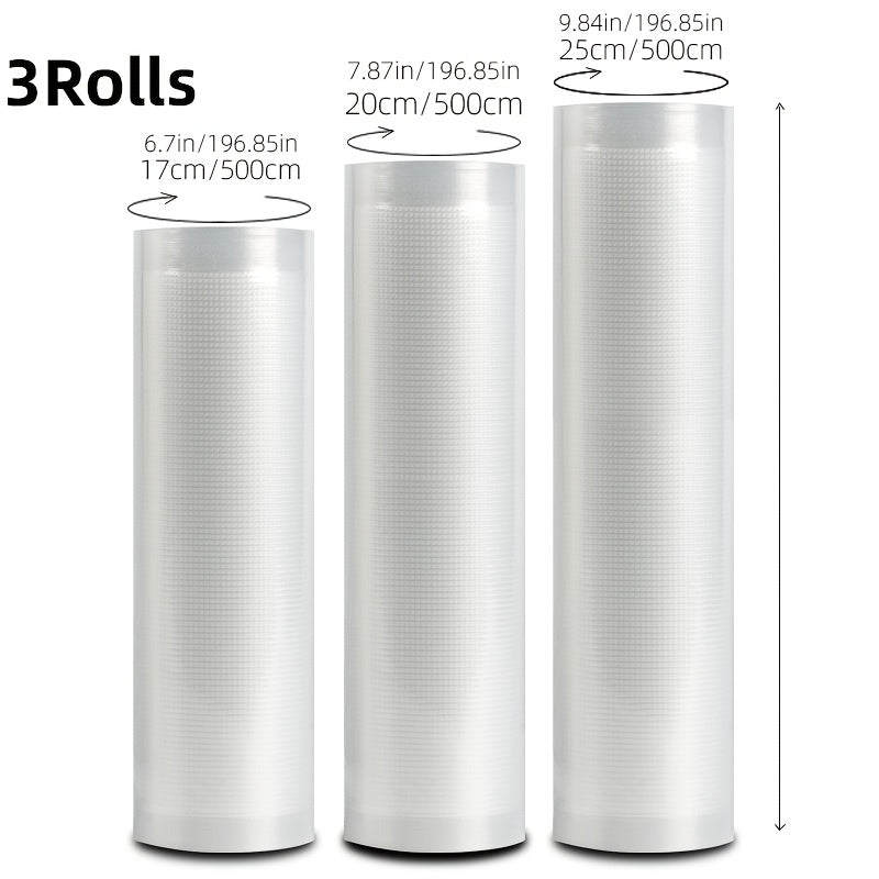 Bolsas de sellado al vacío Agashe Paquete de 3 - Material PE+PA sin BPA, Tamaños diversos para uso en la cocina doméstica - Bolsas de sellado duraderas de un solo uso para una frescura prolongada, Ideales para congelar, Sous Vide y preparación de comidas