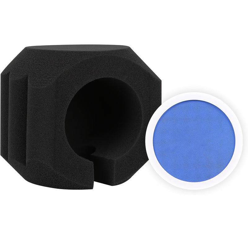 Protector de Micrófono Antiviento con Reducción de Ruido - Escudo para Grabación en Estudio con Acolchado, Compatible con Microfonos USB, Podcasting y Doblaje - Reduce el Sonido del Viento y Ambientes para Estudios Caseros, Cabinas Profesionales - Sin Ne