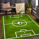 Alfombra para Sala de Estar 1PC, Alfombra con Diseño de Estadio de Fútbol Impreso, Suave y Antideslizante de Poliéster para Entradas, Pasillos, Balcóns, Decoraciones del Hogar