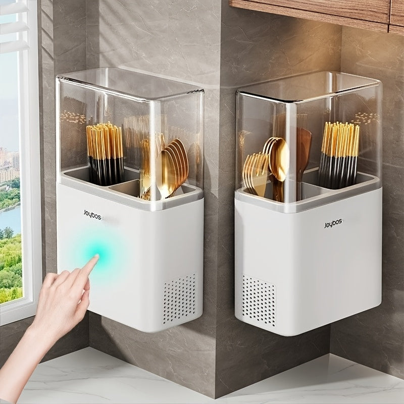 Soporte de utensilios Joybos, drenador ventilado, a prueba de polvo, tubo interior profundizado, extraíble y lavable, con fijación sin taladrar, adecuado para almacenamiento de utensilios de cocina, primera opción para el Día del Padre.