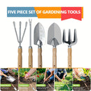 5 piezas, juego de cultivo de jardín, plantación de verduras y flores, cuchara de jardín de balcón de playa, arado, acero inoxidable