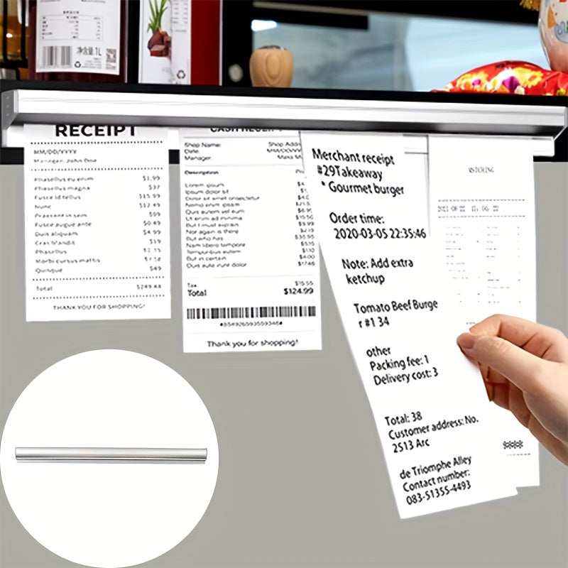 Soporte para pedidos de acero inoxidable de 30 cm, organizador de recibos para cocina, soporte para tickets de pedidos de restaurante, presentador de cuentas para restaurantes, cocinas y food trucks