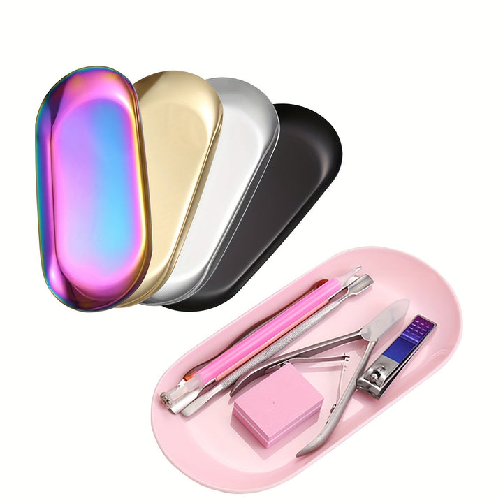 Bandeja para Salón de Uñas - Bandeja Desechable o Reutilizable para Manicura/Pedicura, Organizador para Técnicos con Pinzas, Empujador de Cutículas y Limas - Compatible con Electricidad (Uso en Salón o Personal) - Superficie Fácil de Limpiar - Material H
