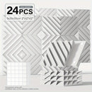 12pcs, 24pcs - Paneles de Espuma Aislante Acústica con Ranura Diamantada 5.08x30.48x30.48 cm, Paneles de Alta Densidad para Estudio, Paneles Decorativos 3D, Material Absorbente de Sonido para Hogar u Oficina (Incluye Pegatinas)