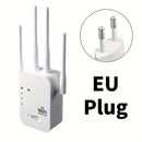 Amplificador de señal WIFI, extensor de WIFI, transmisión inalámbrica de alta velocidad de 2,4 GHz sin retrasos, equipado con puertos de red, utiliza 4 antenas para una de 360°, cubre una superficie de hasta 9000 pies cuadrados, adecuado para más de 35 d