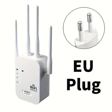 Amplificador de señal WIFI, extensor de WIFI, transmisión inalámbrica de alta velocidad de 2,4 GHz sin retrasos, equipado con puertos de red, utiliza 4 antenas para una de 360°, cubre una superficie de hasta 9000 pies cuadrados, adecuado para más de 35 d