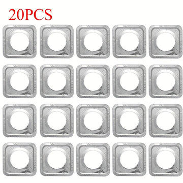 20pcs Cubiertas Desechables de Aluminio para Estufas de Fácil Limpieza - Ajustables a Estufas de Gas y Eléctricas, Mantienen la Cocina Impecable