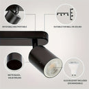 1pc Foco de Techo Industrial Negro Elegante - Aplique de Luz Colgante Metálico Moderno para Restaurantes, Cafeterías, Hoteles y Decoración del Hogar - Diseño de Montaje Semi-Encastrado Fácil de Instalar para Comedor, Cocina, Dormitorio, Sala de Estar (Bo