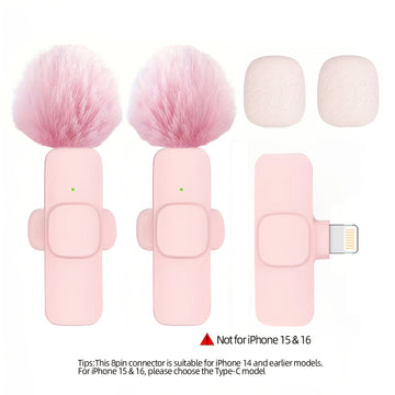 Microfono sin varillas de Solapa con Clip Beekinn para iPhone iPad Android - Conector USB-C sin Cable Plug & Play con Reducción de Ruido, Batería Recargable y Cubierta de Espuma para Transmisiones en Vivo Entrevistas Grabación (), Accesorio de Entrevista
