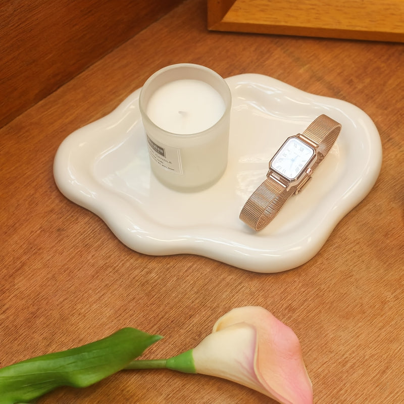 1 pieza de bandeja elegante de joyería de resina con diseño floral - Ideal para relojes, anillos y pulseras, regalo perfecto para cumpleaños, fiestas y aniversarios, caja de regalo de joyería