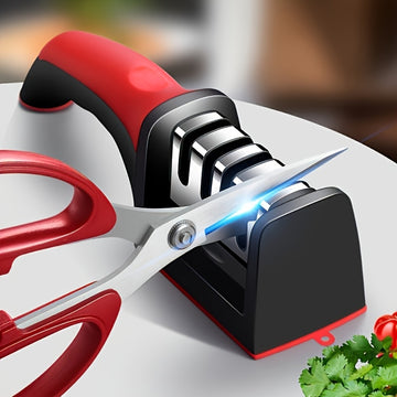 Afila cuchillos profesional grado 3/4 - piedra de afilar de acero tungsteno y cerámica diamantada, ideal para chefs, esencial para familias, regalo perfecto para el Día del Padre y la Madre