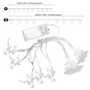 Luces Navideñas con Copos de Nieve y Renos - 152.4cm/3.05 metros, Funcionan con Pilas para Decoración Festiva en Habitaciones de Niños, Espacios de Estar, Áreas de Comedor y Centros Comerciales