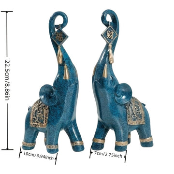 Elefante de la fortuna creativa, par europeo de estilo salón de vino gabinete de TV gabinete de oficina escritorio luz de lujo alta gama adornos decoración para el hogar regalo de bodas