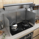 1 pieza de rejilla de aceite de cocina plegable de acero inoxidable - Protector de salpicaduras para estufa, tablero de aislamiento con envoltura de borde de goma, fácil de limpiar, ideal para cocina interior y exterior, protector de estufa, acabado metá