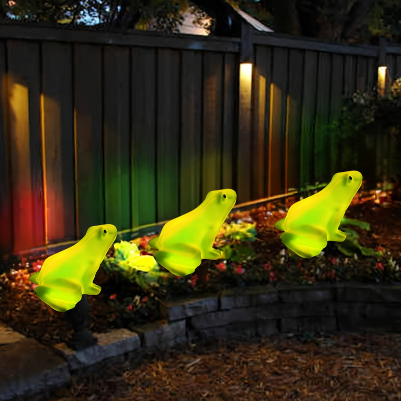 6 unidades de luces de sendero solares de rana verde - Impermeables, clasificación IP65, decoración de jardín eficiente en energía con luz suave, ideal para hogar, césped y decoraciones de vacaciones, regalo perfecto para el Día de la Madre, mujeres y ab